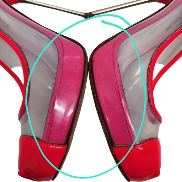 Dsquared2 Plastic and Leather Heels Women's Size 40 Pink and Clear - Picture 6 of 13